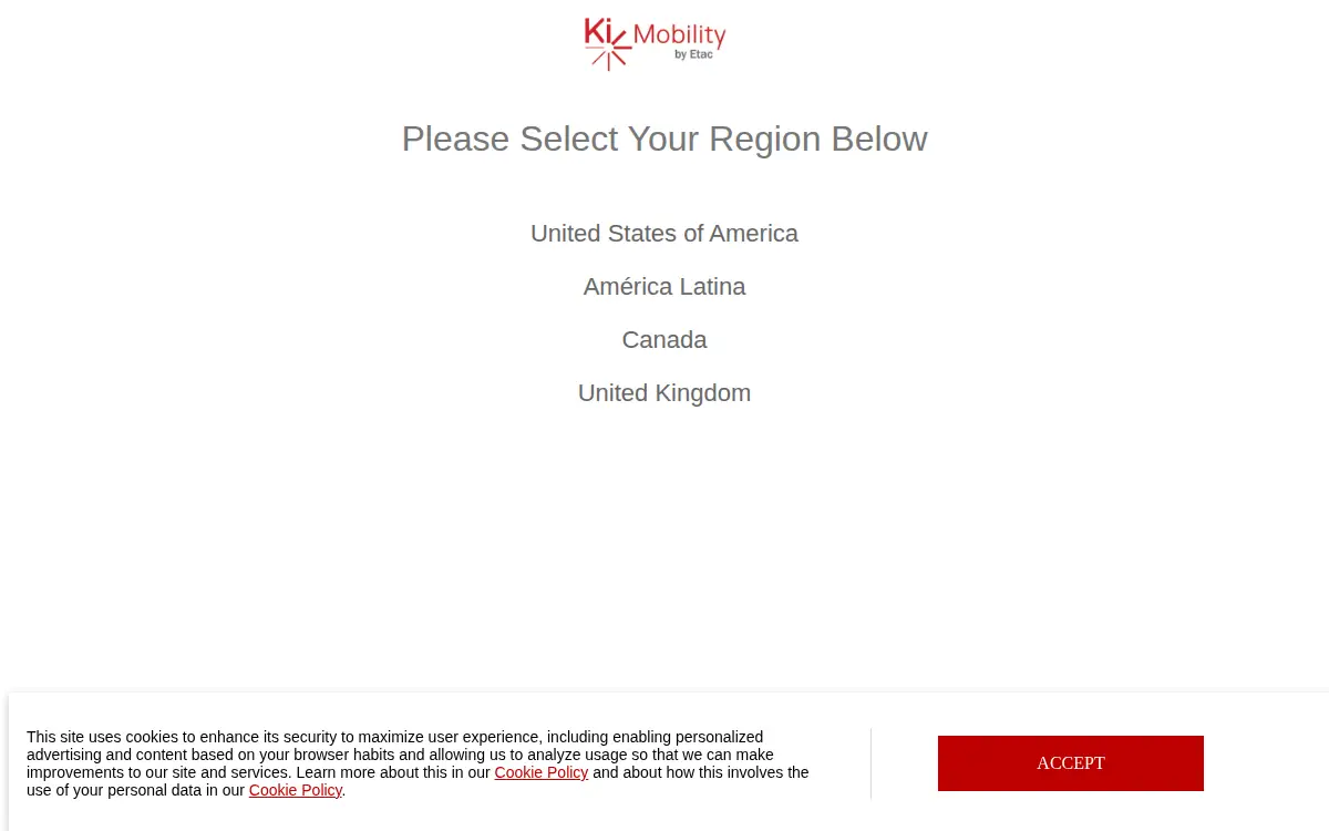 Homepage of Ki Mobility, LLC