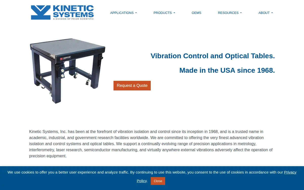 Homepage of Kinetic Systems INC
