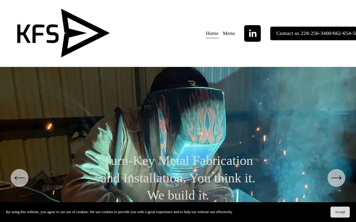 Homepage of King's Forge Steel, LLC
