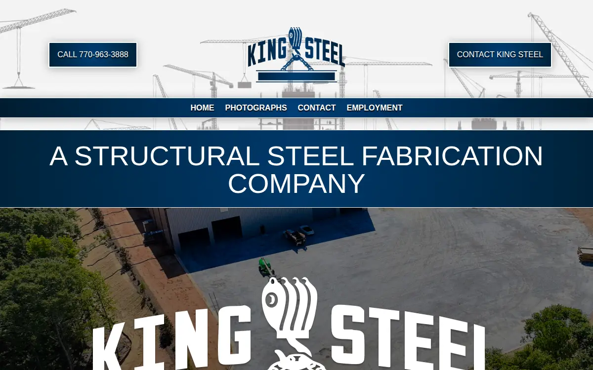 Homepage of King Steel, INC.