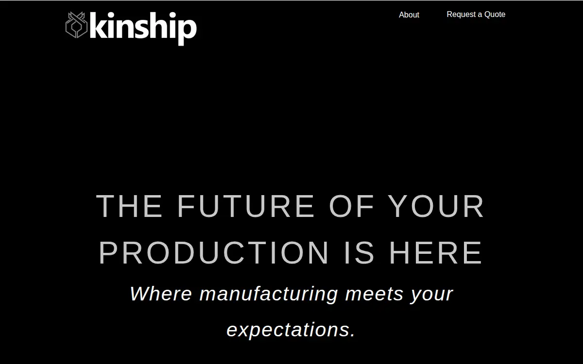 Homepage of Kinship Precision, LLC