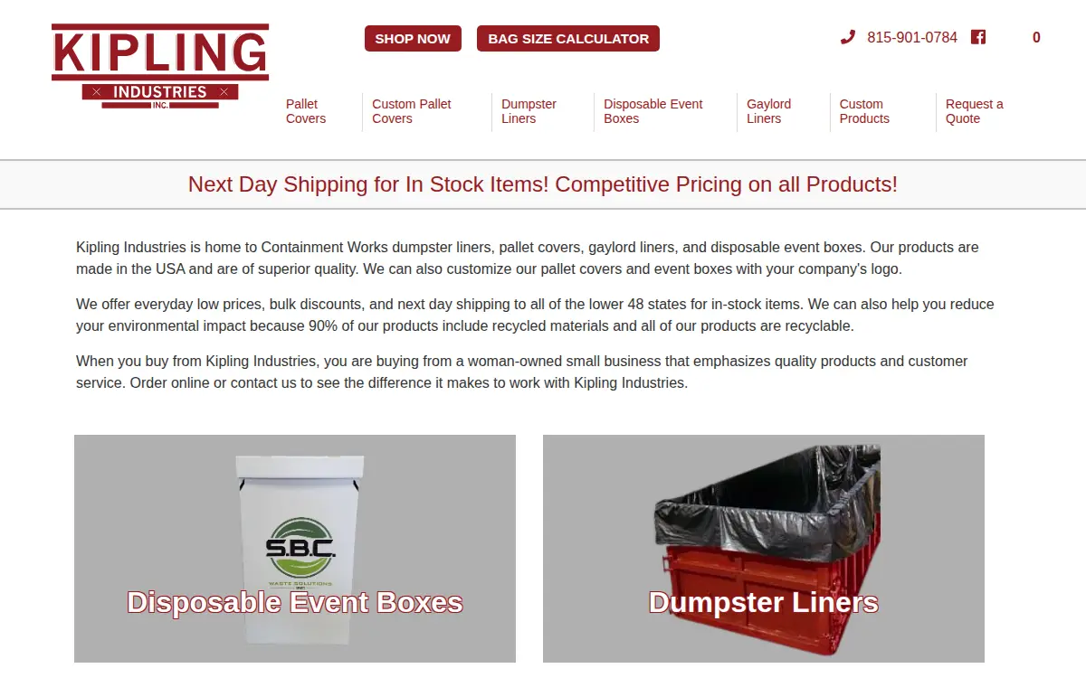 Homepage of Kipling Industries INC