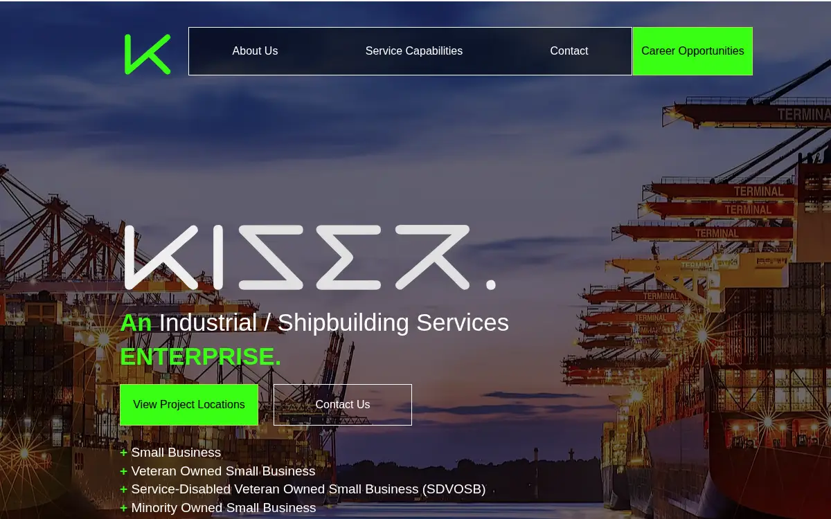 Homepage of Kiser Contracting LLC