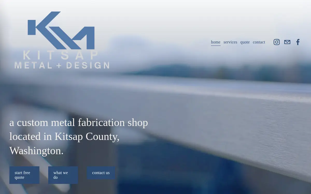 Homepage of Kitsap Metal and Design LLC