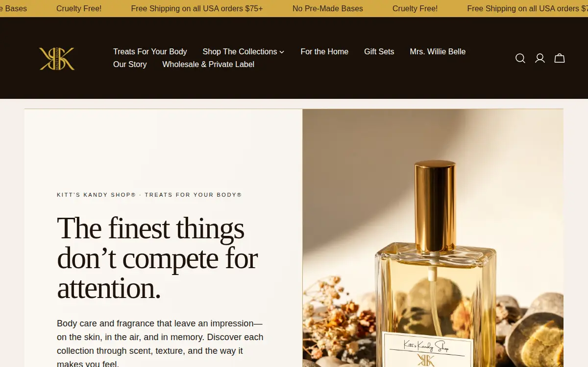 Homepage of Kitt's Kandy Shop, LLC