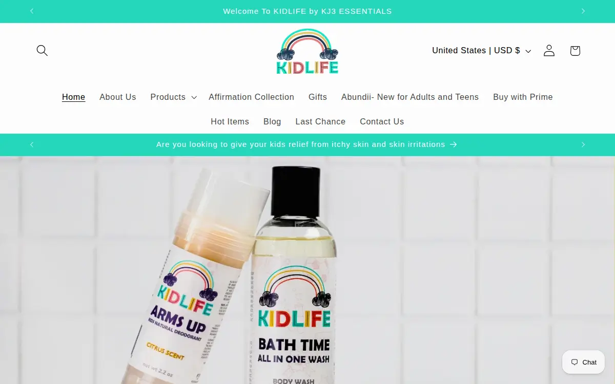Homepage of Kj3 Essentials LLC