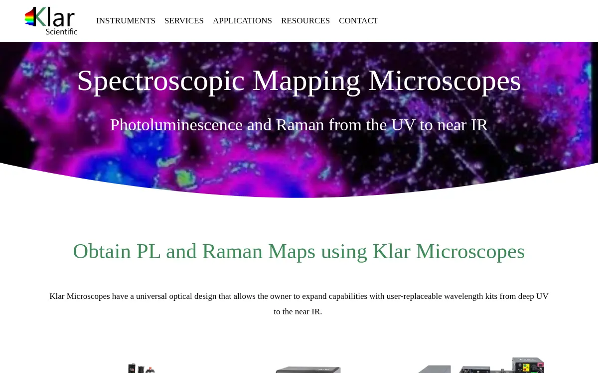 Homepage of Klar Scientific, INC.
