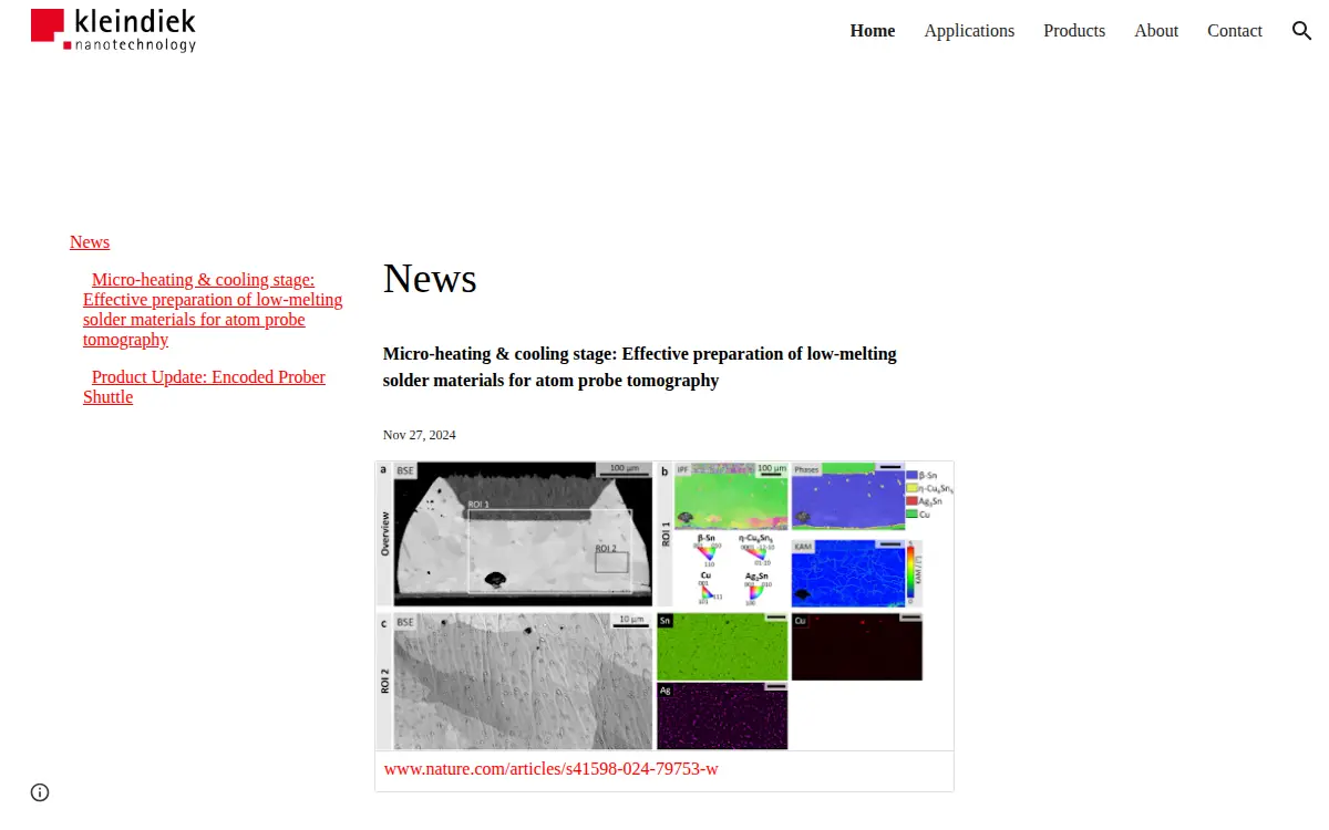 Homepage of Kleindiek INC