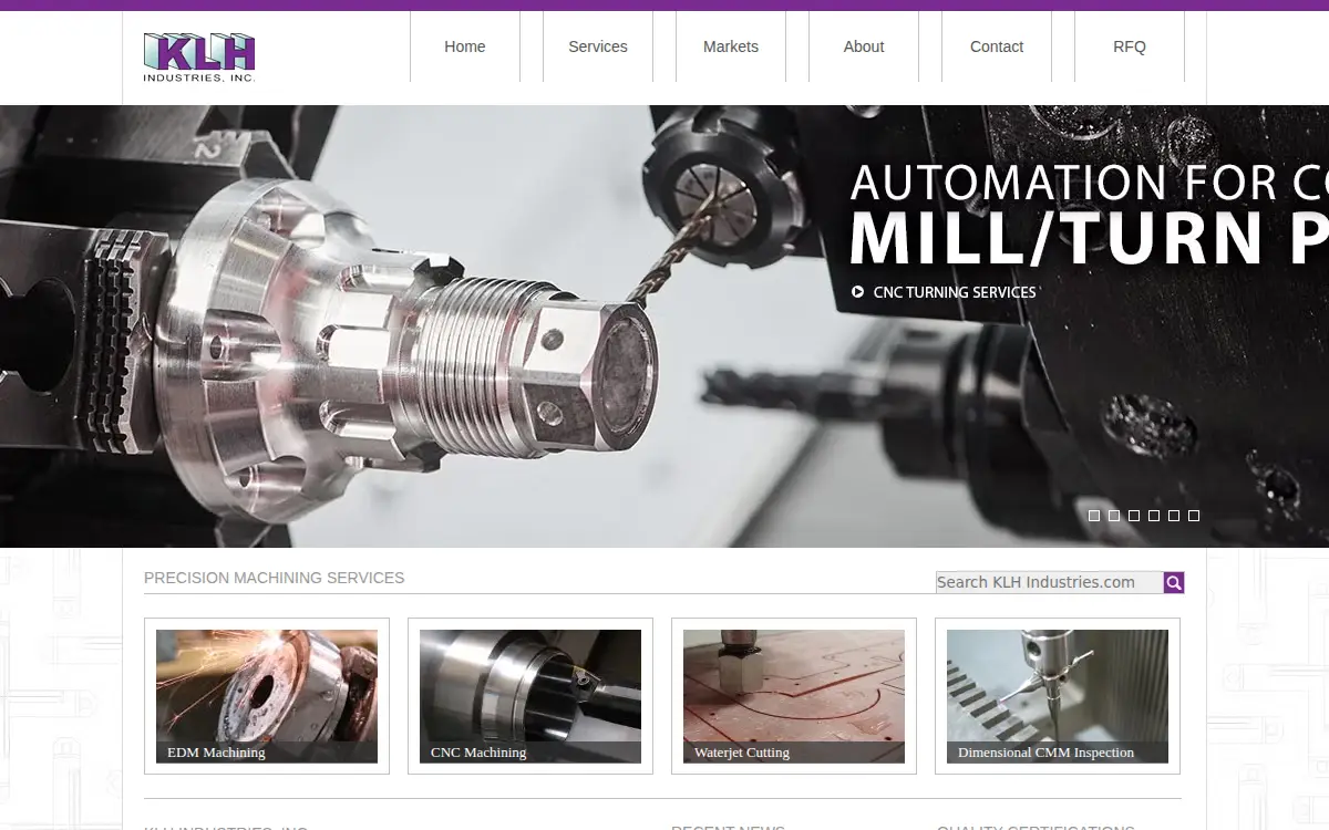 Homepage of Klh Industries, INC.