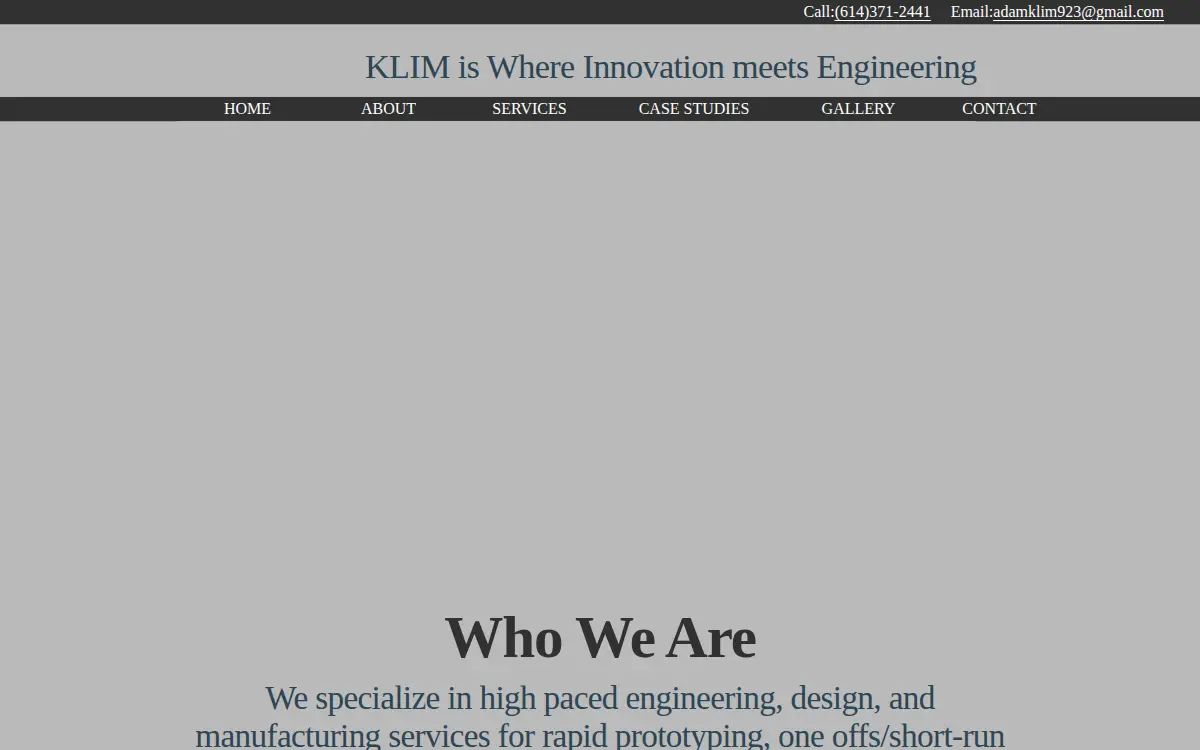 Homepage of Klim Machining & Fabrication LLC