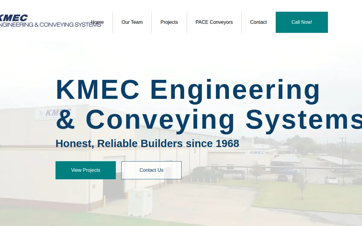 Homepage of Kmec Engineering & Conveying Systems, LLC