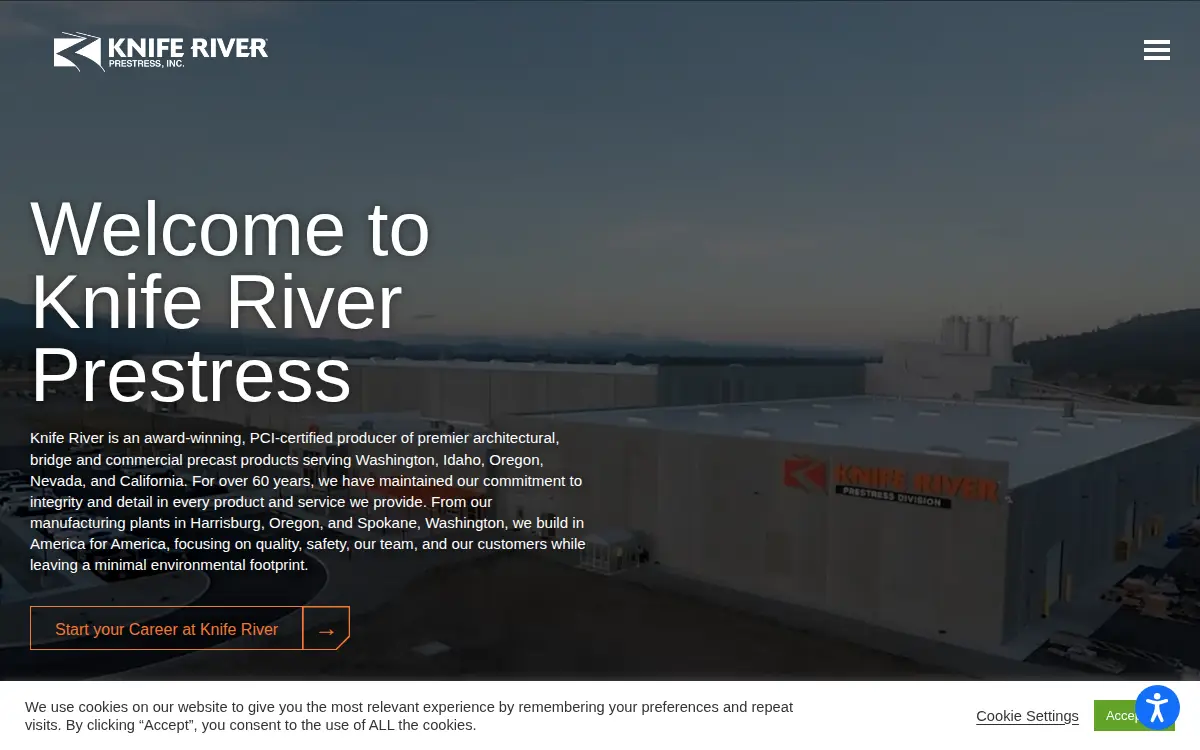 Homepage of Knife River Prestress, INC