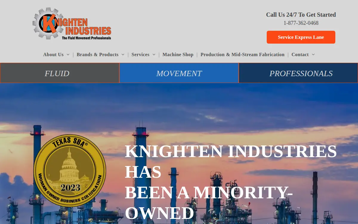 Homepage of Knighten Machine and Service INC