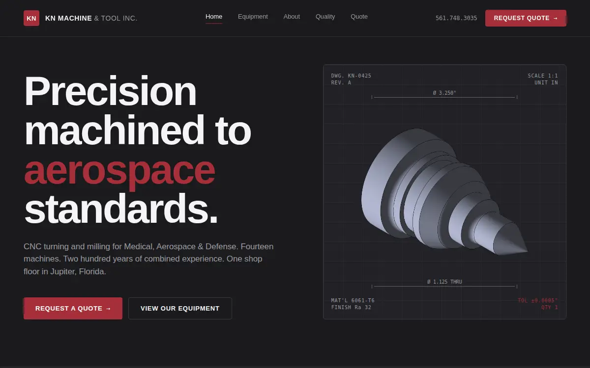 Homepage of Kn Machine & Tools, INC.