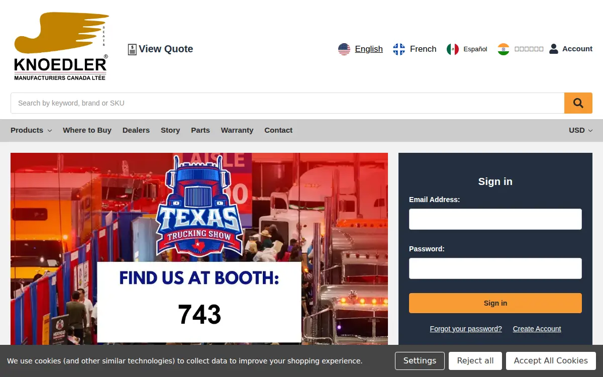 Homepage of Knoedler Manufacturers INC