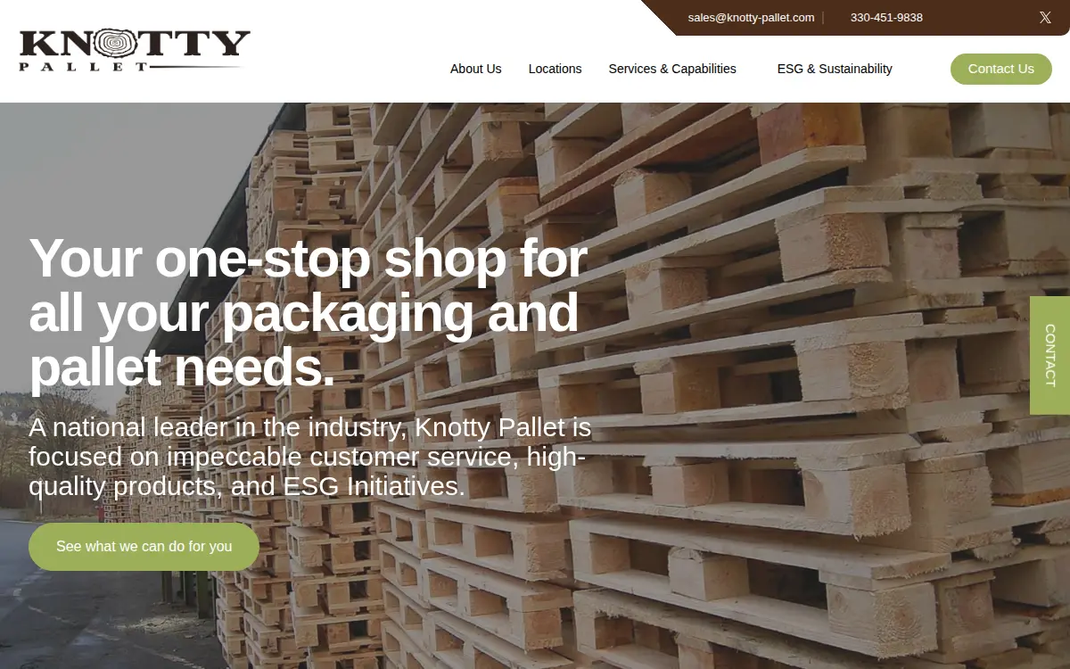 Homepage of Knotty Pallet LLC