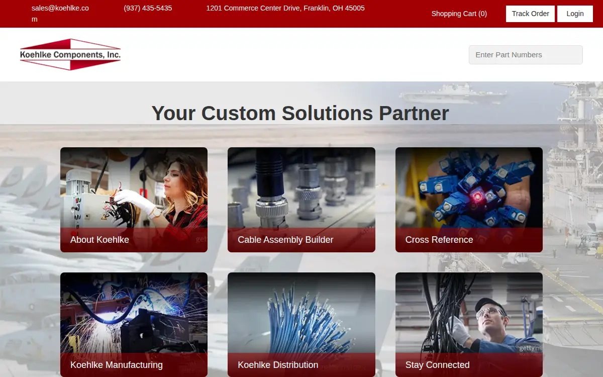 Homepage of Koehlke Components INC