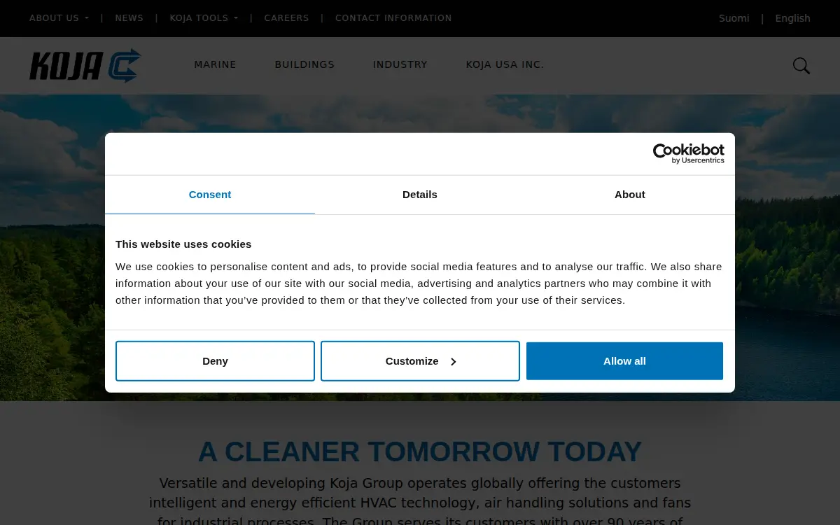 Homepage of Koja USA INC.