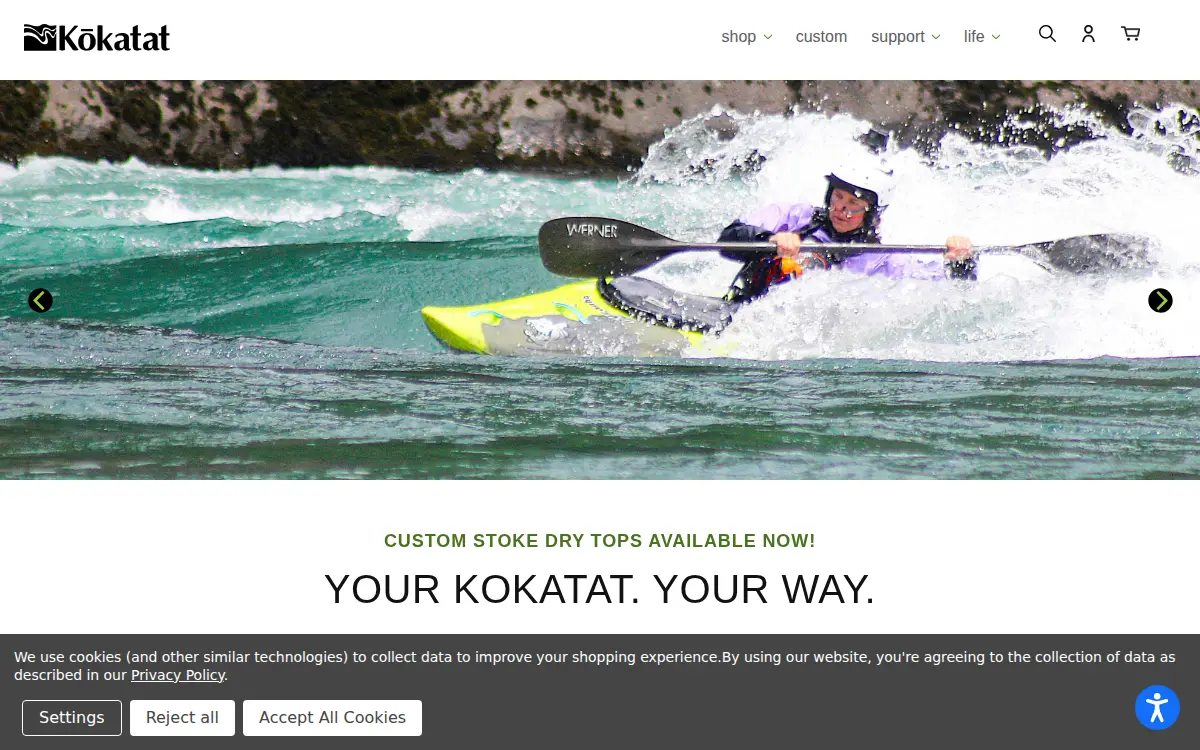 Homepage of Kokatat INC