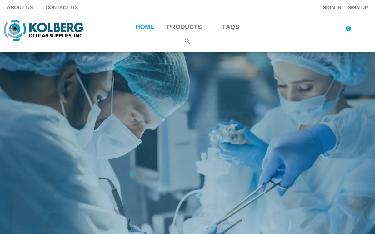 Homepage of Kolberg Ocular Supplies, INC