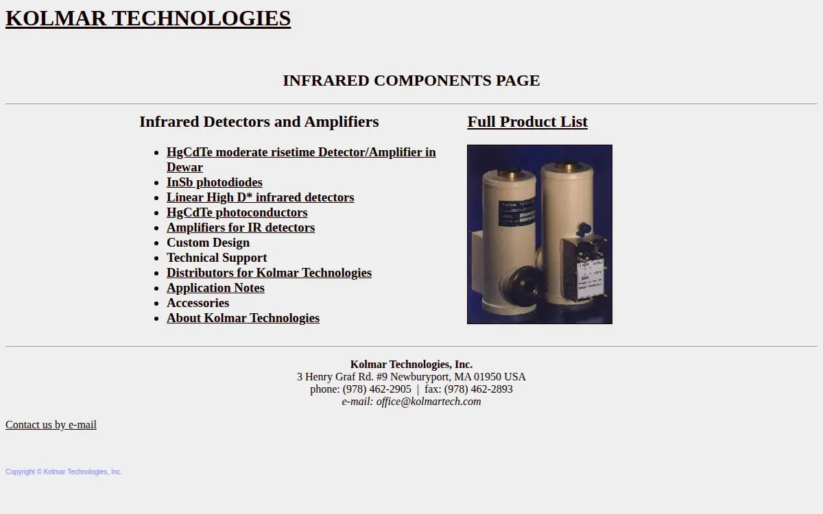 Homepage of Kolmar Technologies, INC.