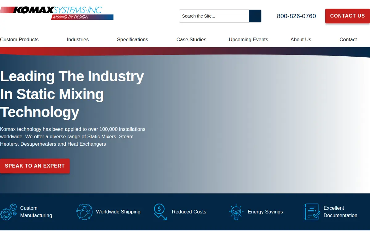 Homepage of Komax Systems, INC.