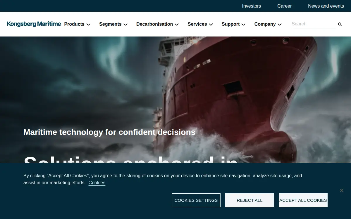 Homepage of Kongsberg Maritime INC