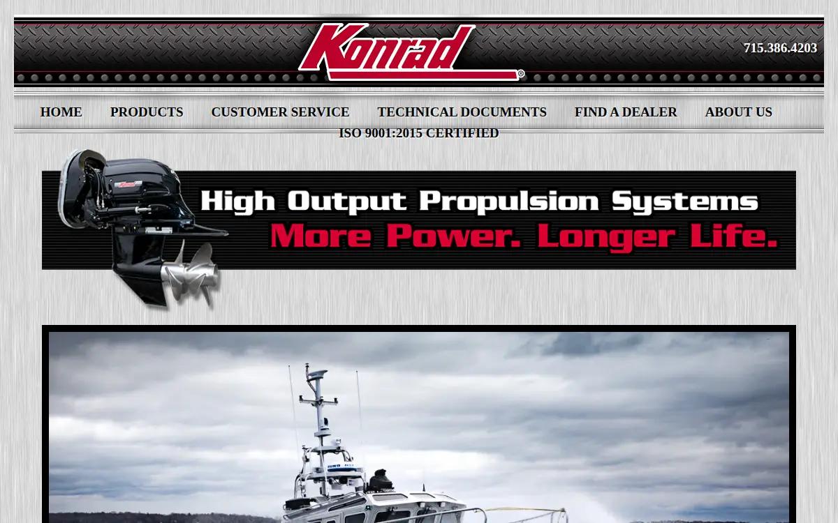 Homepage of Konrad Marine INC