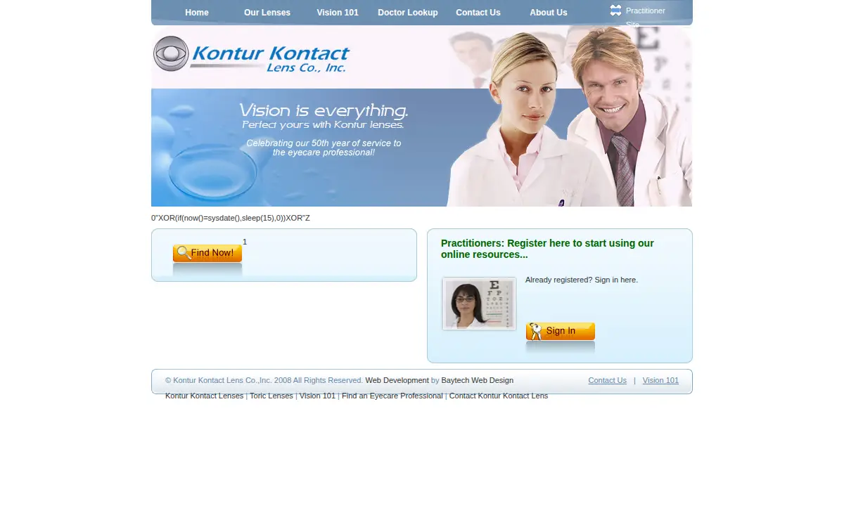 Homepage of Kontur Kontact Lens Co., INC.