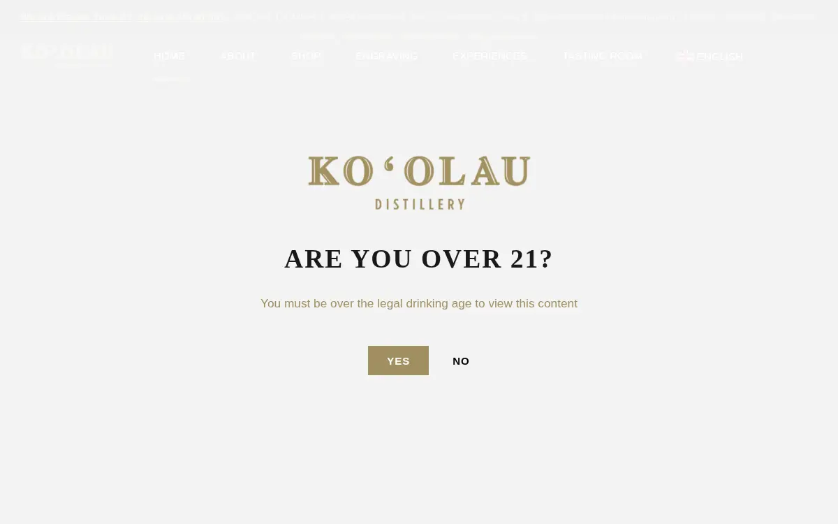 Homepage of Ko Olau Spirits LLC