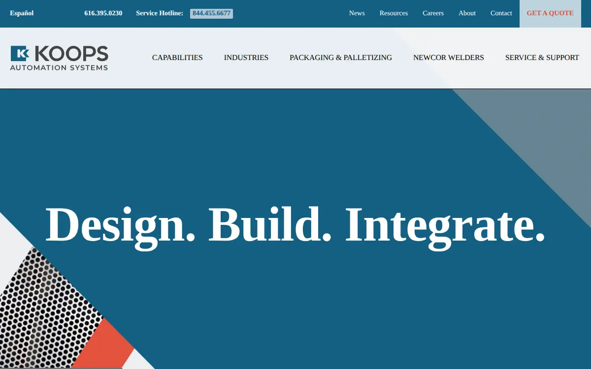 Homepage of Koops, INC