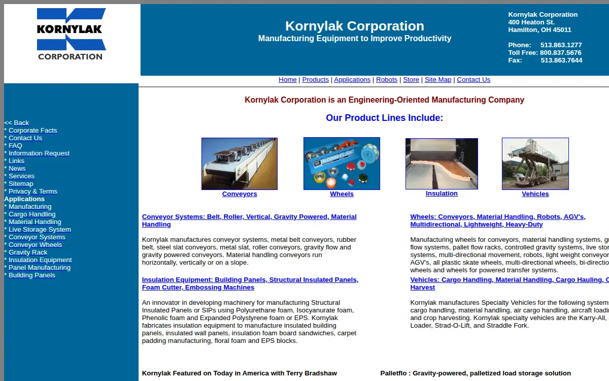 Homepage of Kornylak CORP