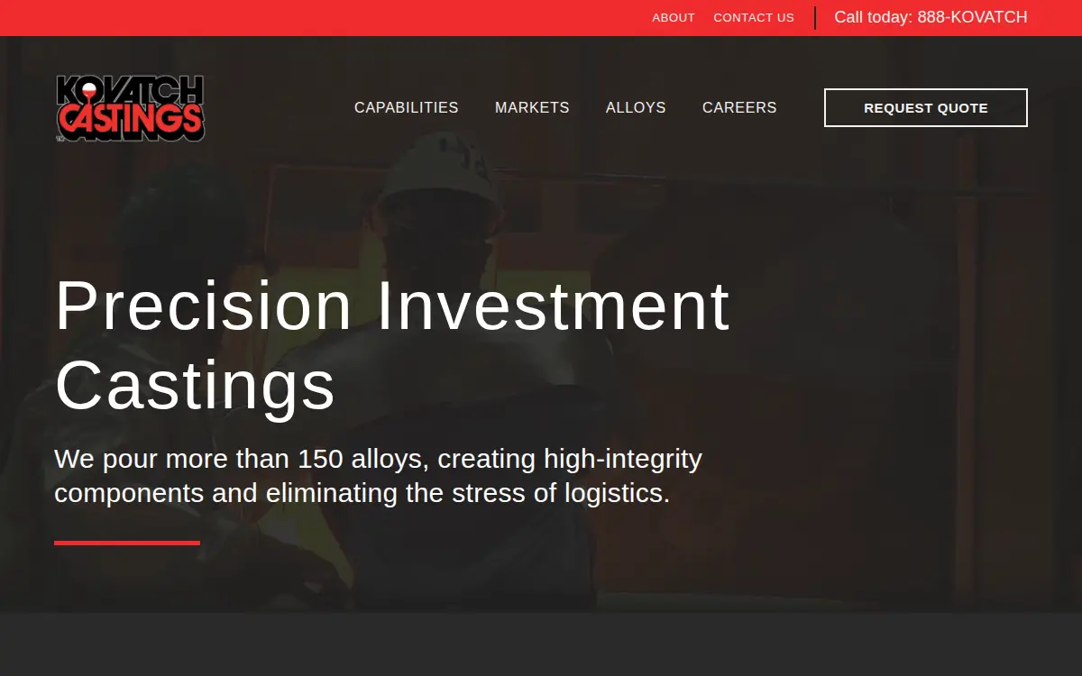 Homepage of Kovatch Castings, INC