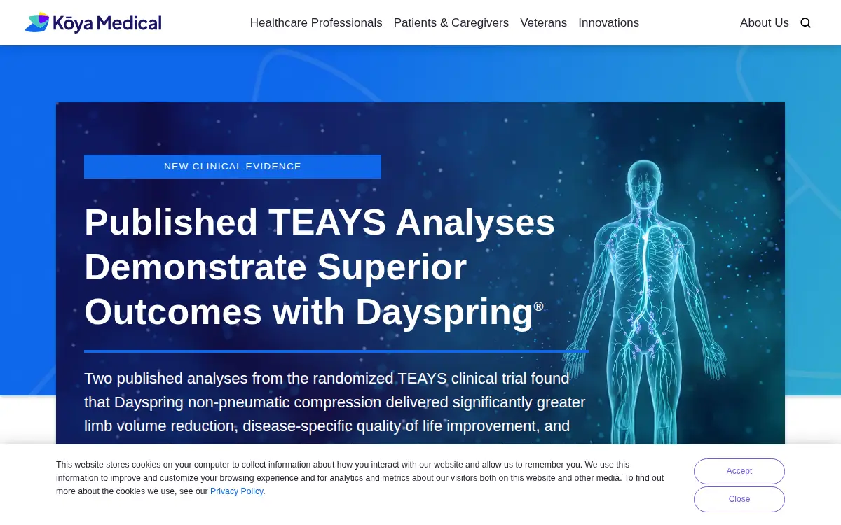 Homepage of Koya Medical, INC