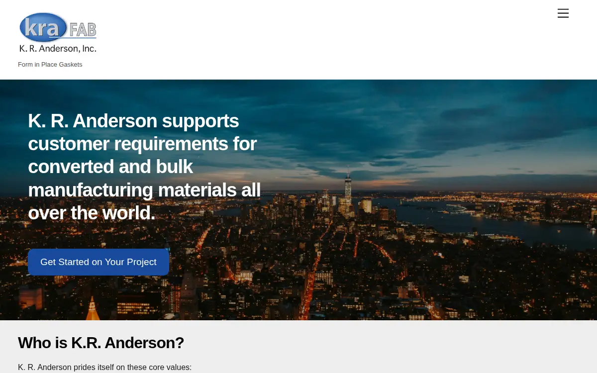 Homepage of K. R. Anderson, INC