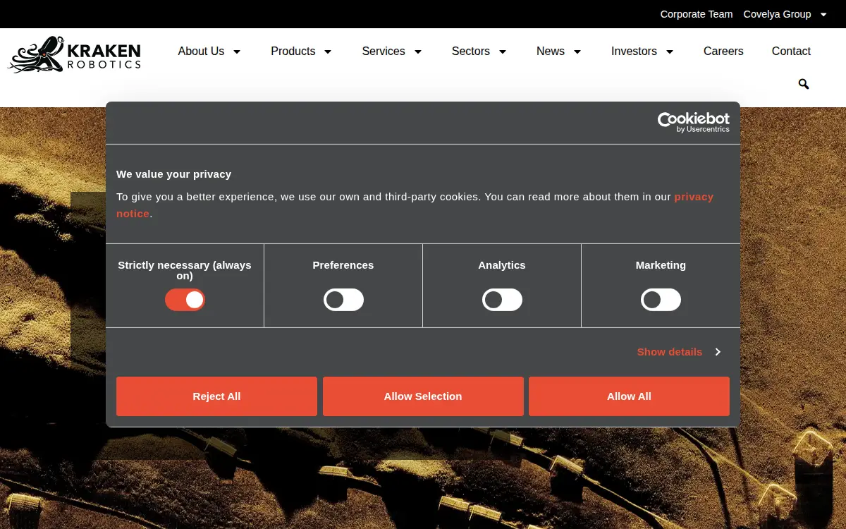 Homepage of Kraken Defense Systems INC.