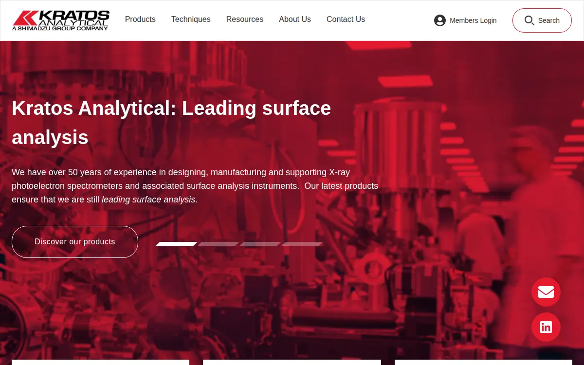 Homepage of Kratos Analytical INC