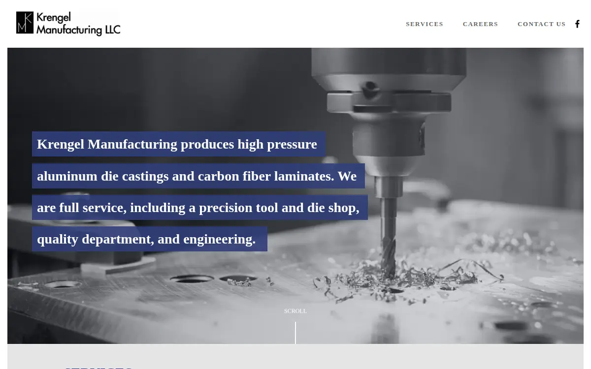 Homepage of Krengel Equipment LLC