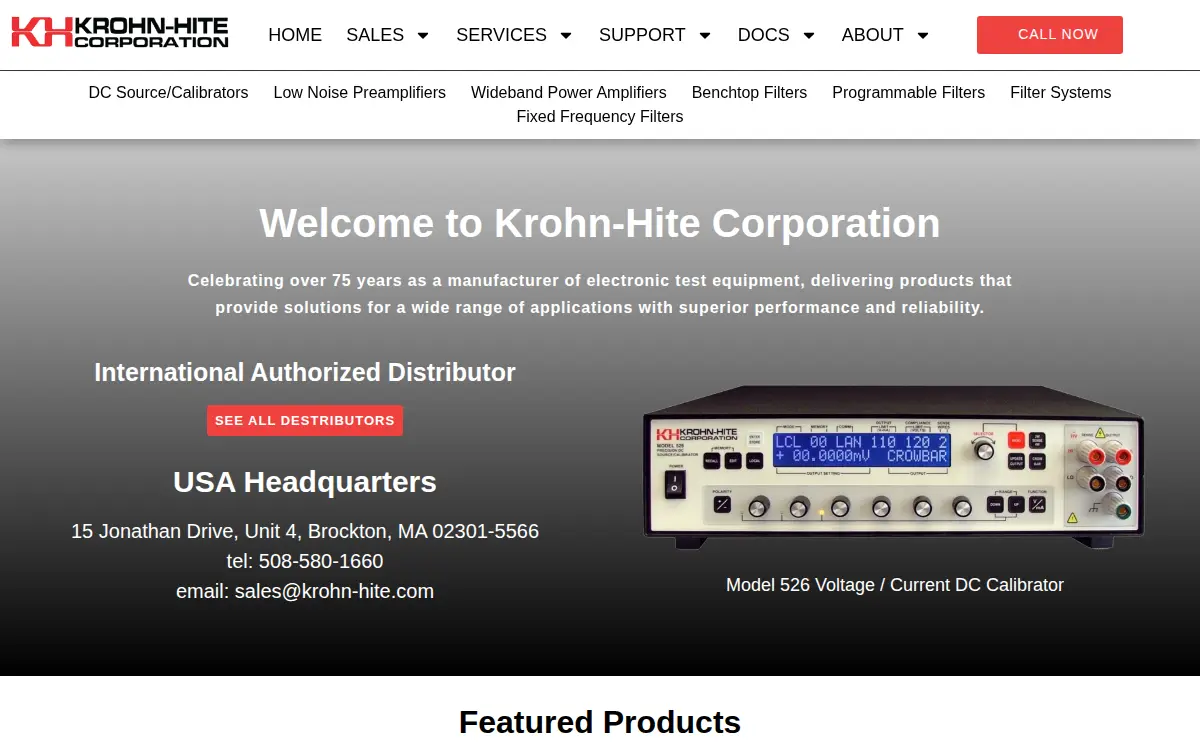 Homepage of Krohn-hite CORP