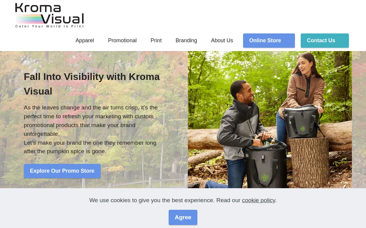 Homepage of Kroma Visual LLC