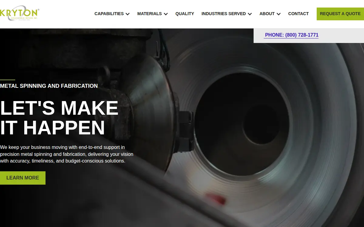 Homepage of Kryton Engineered Metals, INC