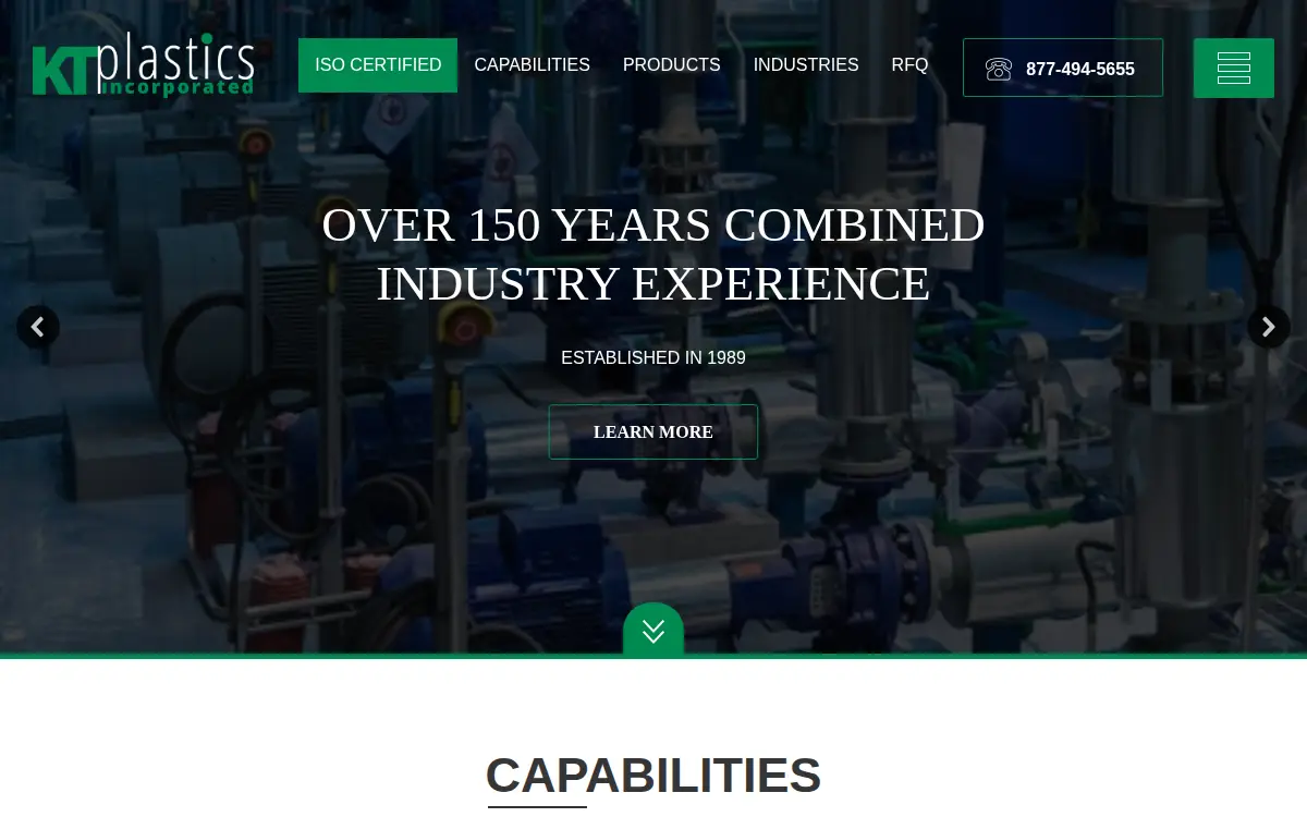 Homepage of Kt Plastics INC