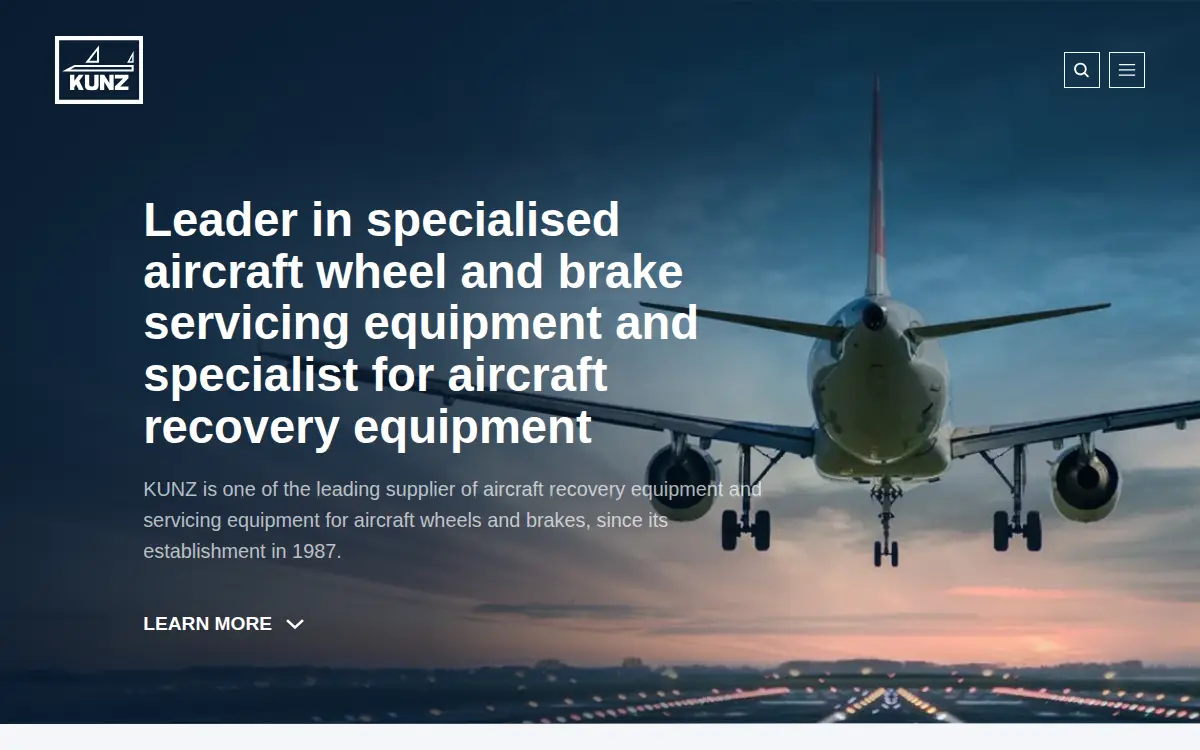 Homepage of Kunz Corporation