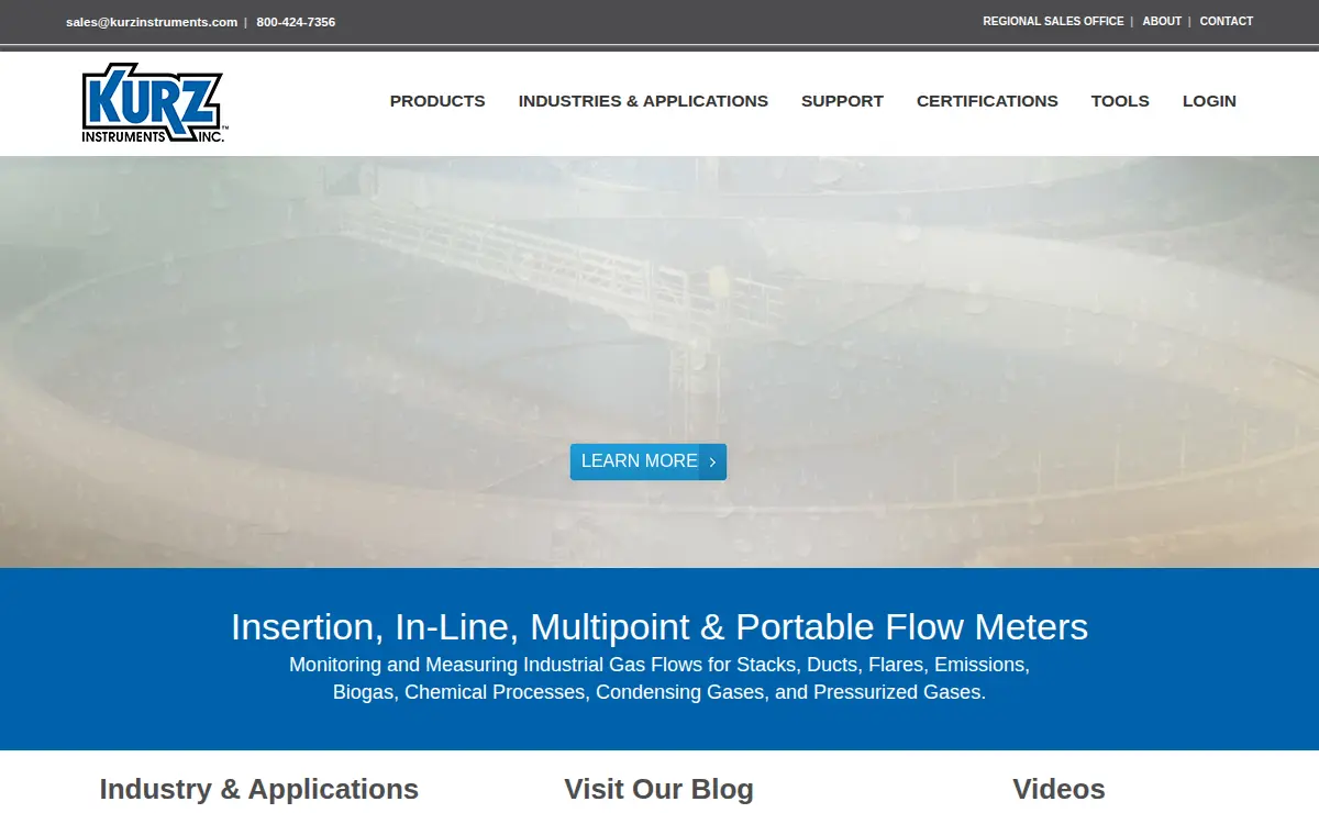 Homepage of Kurz Instruments, INC.