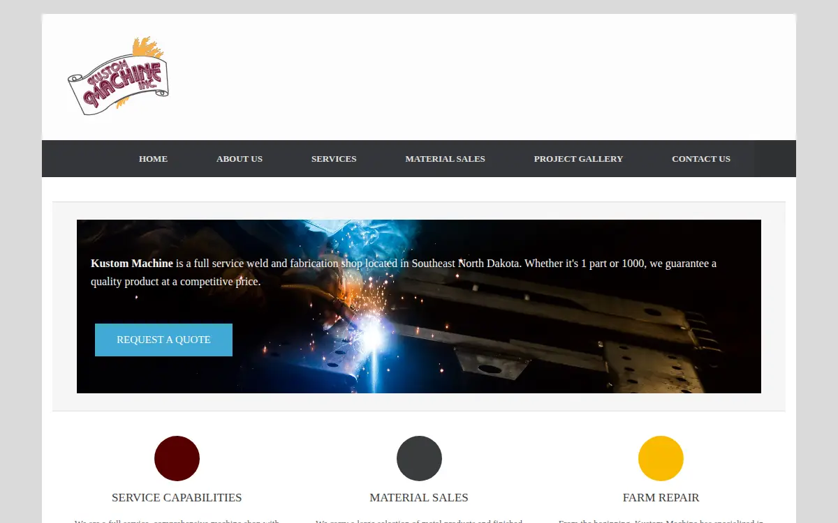 Homepage of Kustom Machine INC