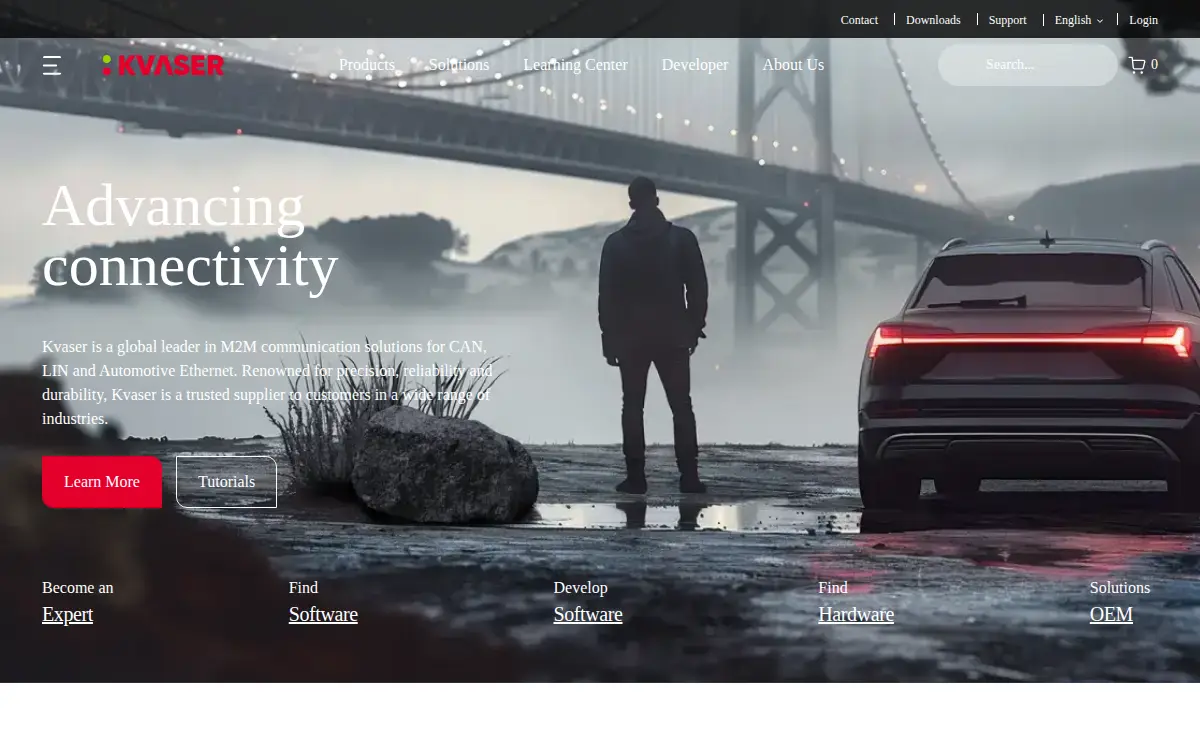 Homepage of Kvaser, INC