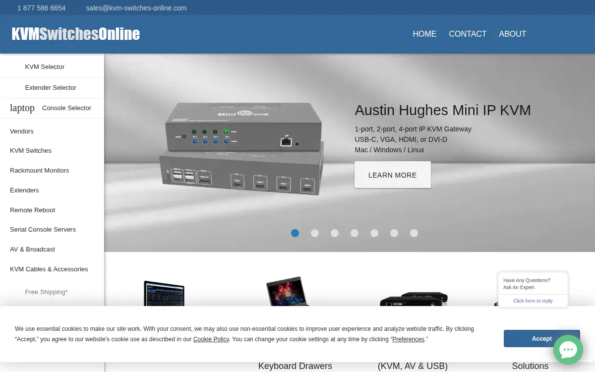 Homepage of Kvm Switches Online, LLC