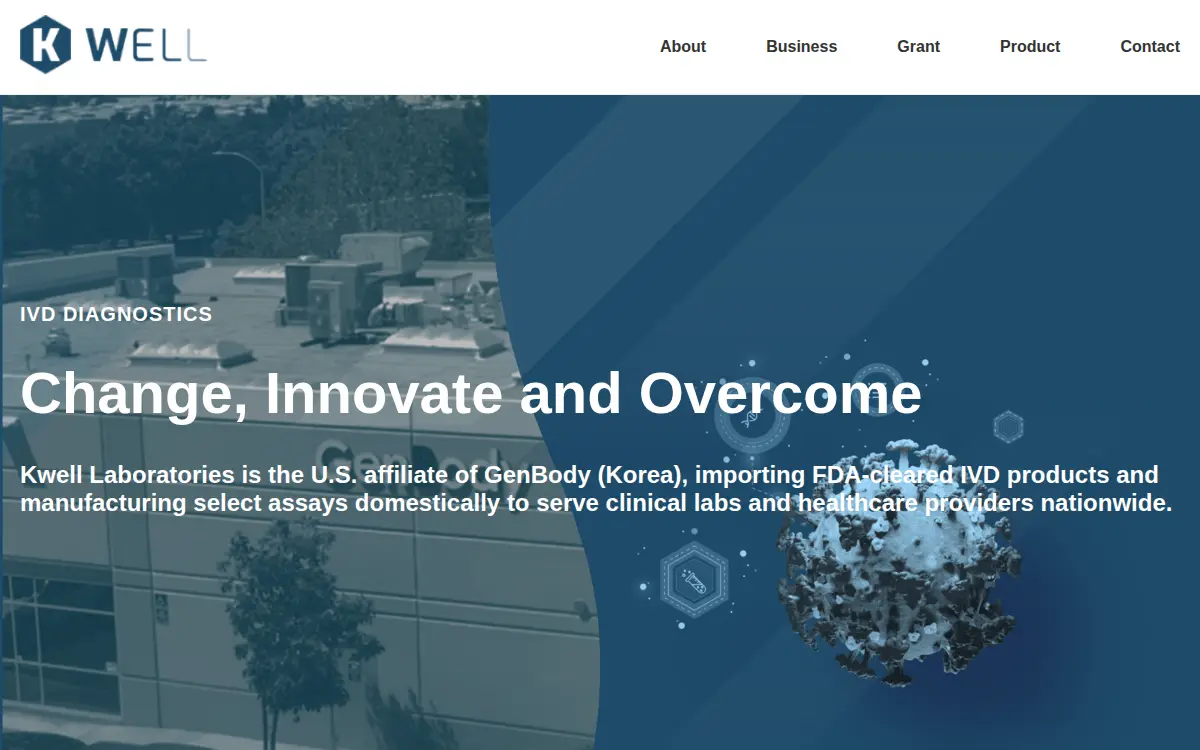 Homepage of Kwell Laboratories INC