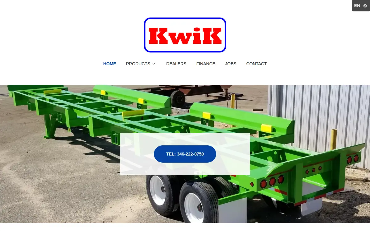 Homepage of Kwik Equipment Sales, LLC