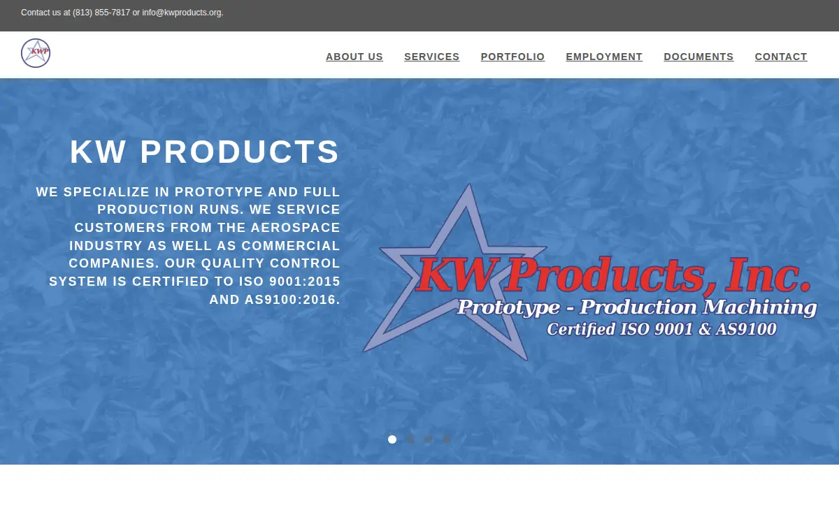 Homepage of Kw Products, INC.